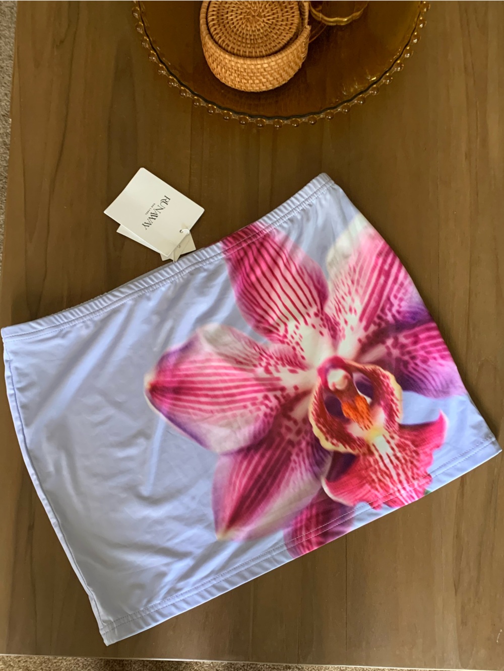 Runaway The Label Celeste Orchid Iris Crop Mini Skirt Lavender & Fuchsia Floral